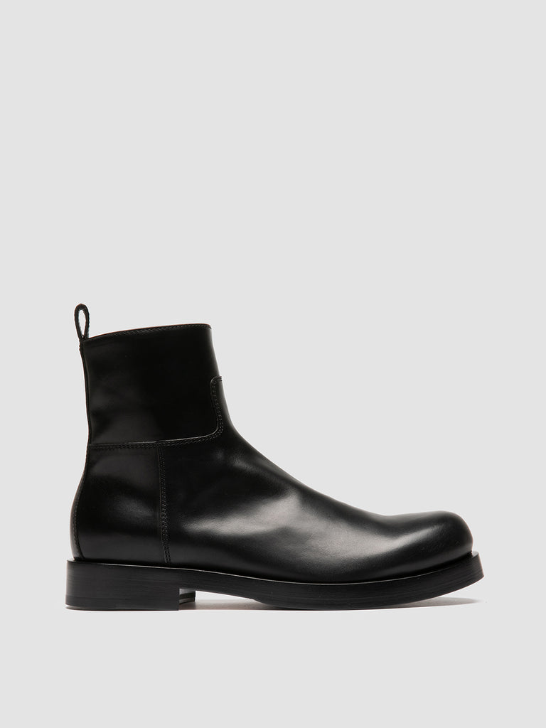 BULLA 003 - Stivali con Zip in Pelle Nera