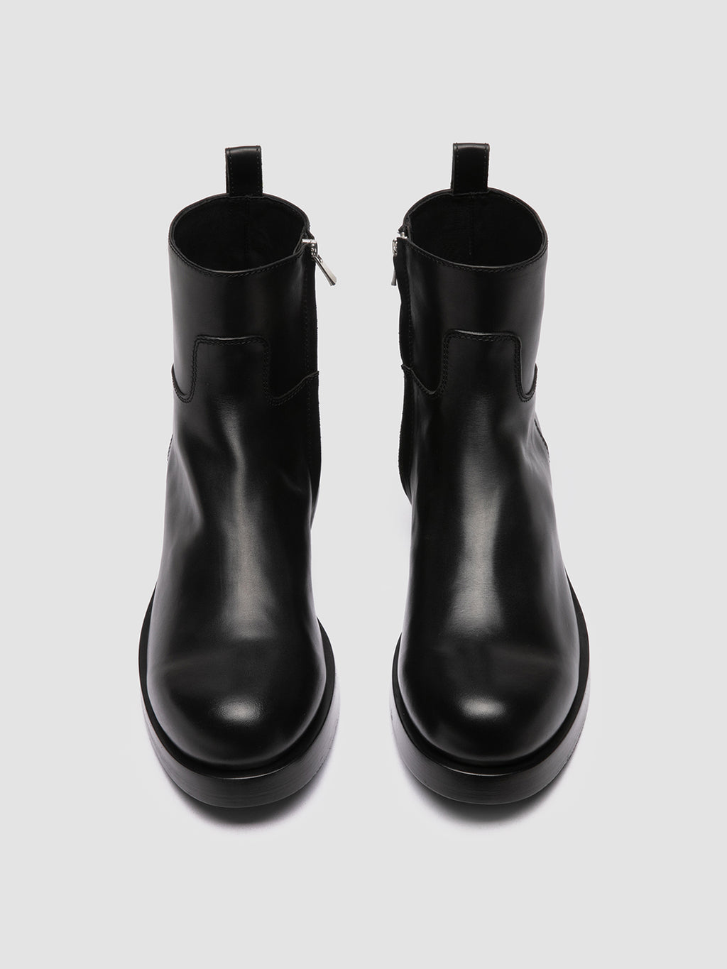 BULLA 003 - Stivali con Zip in Pelle Nera