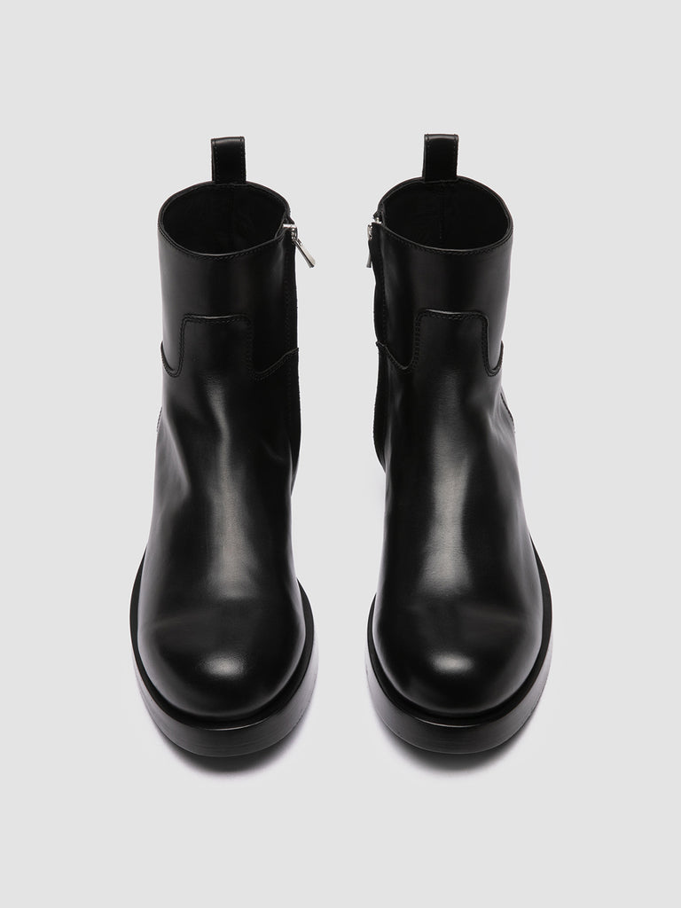 BULLA 003 - Stivali con Zip in Pelle Nera