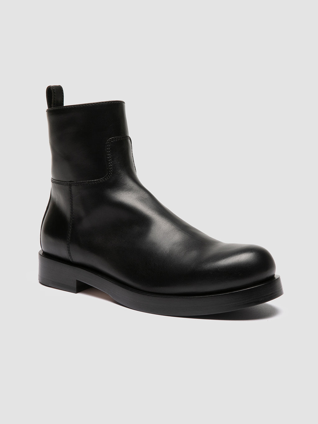 BULLA 003 - Stivali con Zip in Pelle Nera