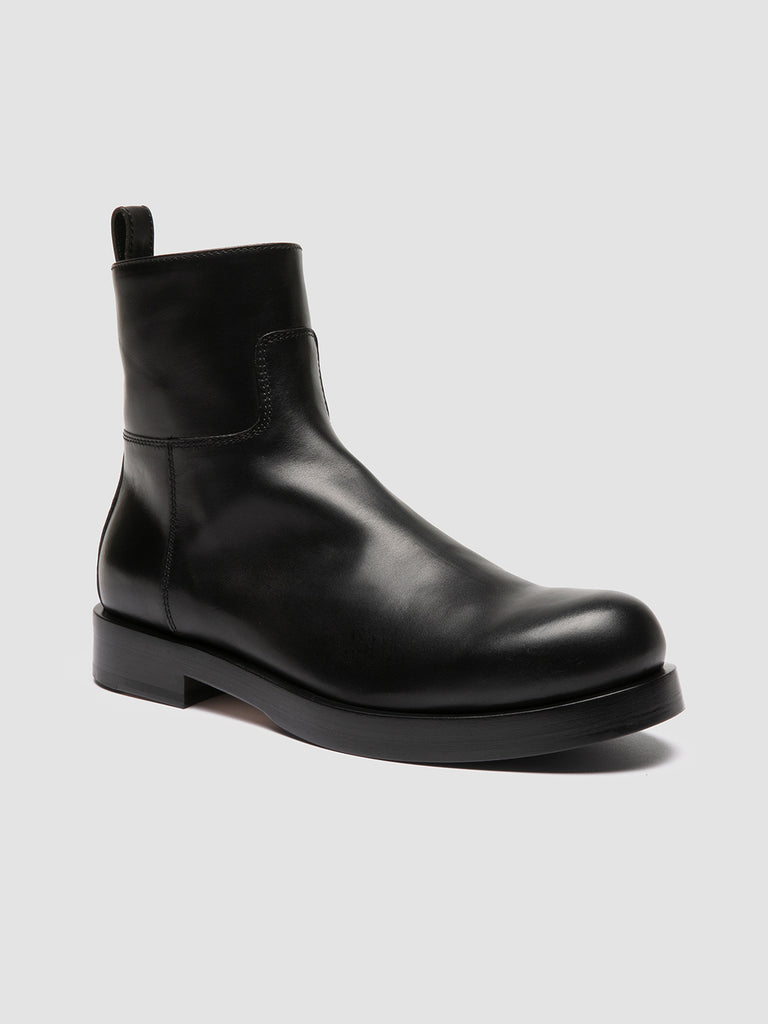 BULLA 003 - Stivali con Zip in Pelle Nera