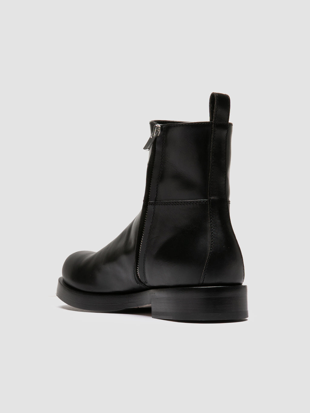 BULLA 003 - Stivali con Zip in Pelle Nera