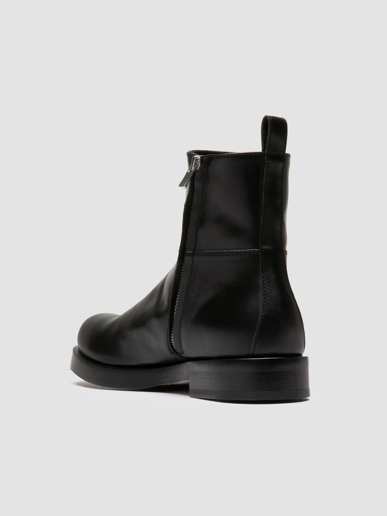 BULLA 003 - Stivali con Zip in Pelle Nera