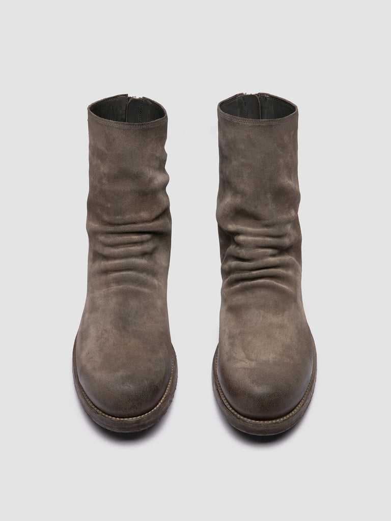 BULLA DD 103 - Stivali con Zip in Pelle Scamosciata Tortora