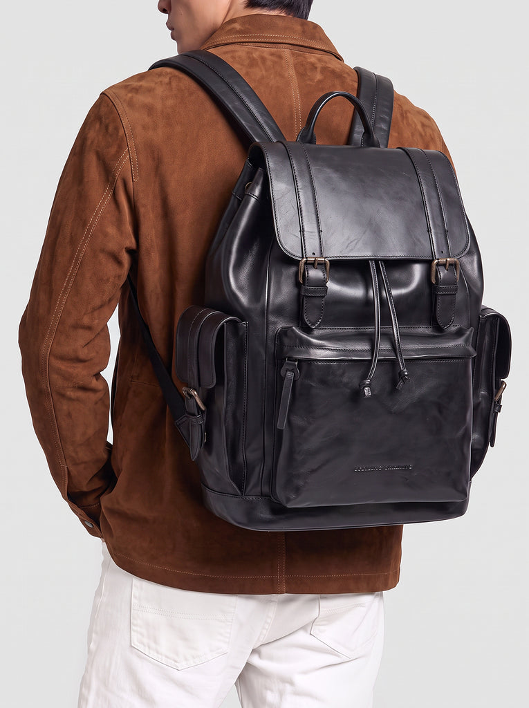 BOSTONIAN 003 - Zaino in Pelle Nera