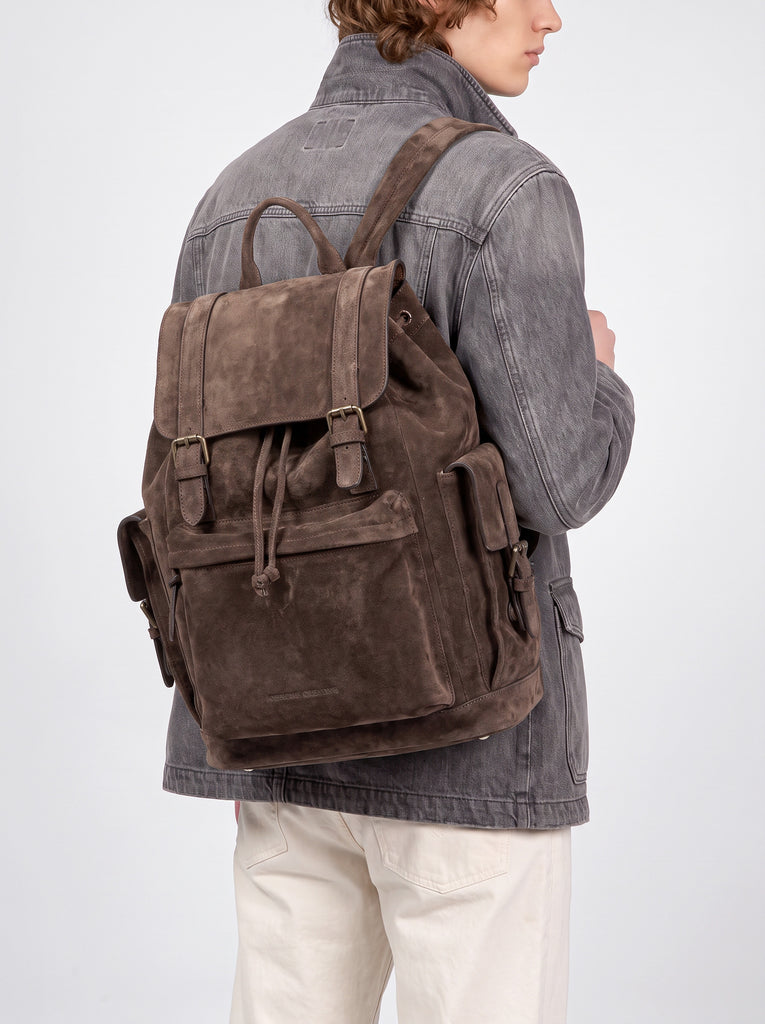 BOSTONIAN 003 - Zaino in Pelle Scamosciata Marrone