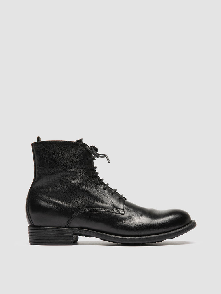 CALIXTE 002 - Black Zipped Leather Booties