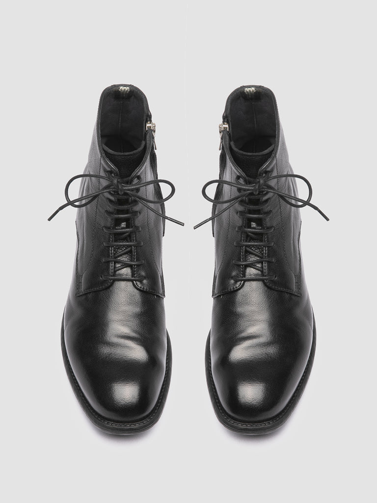 CALIXTE 002 - Black Zipped Leather Booties