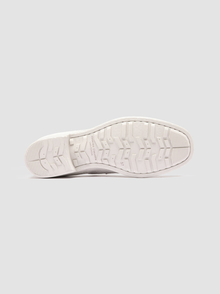 CALIXTE 020 - White Leather Penny Loafers