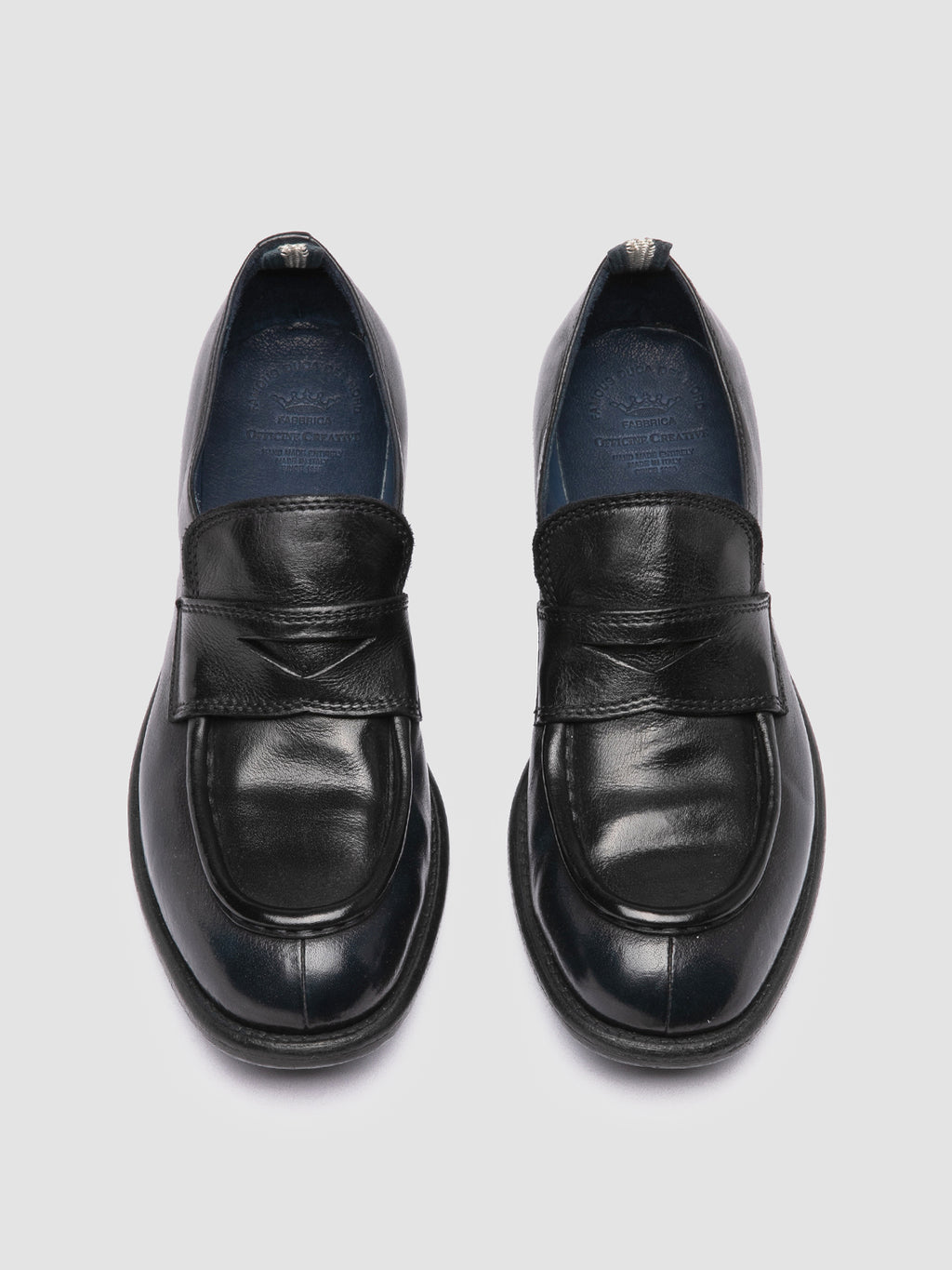 CALIXTE 020 - Mocassini Penny in Pelle Blu