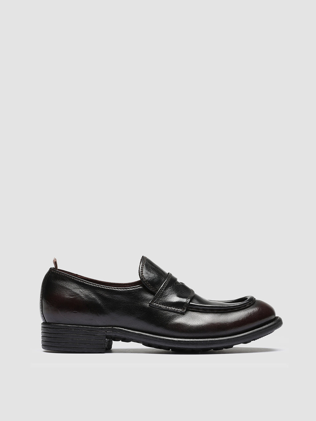 CALIXTE 020 - Burgundy Leather Penny Loafers