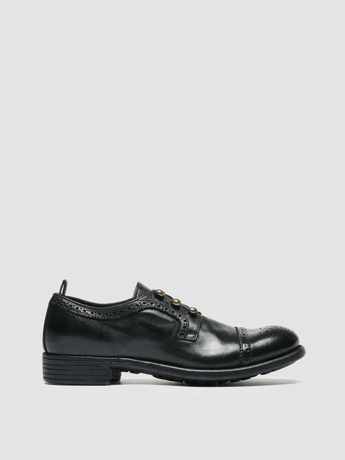 Officine Creative CALIXTE 022 Derby con Motivo Brogue in Pelle Nera