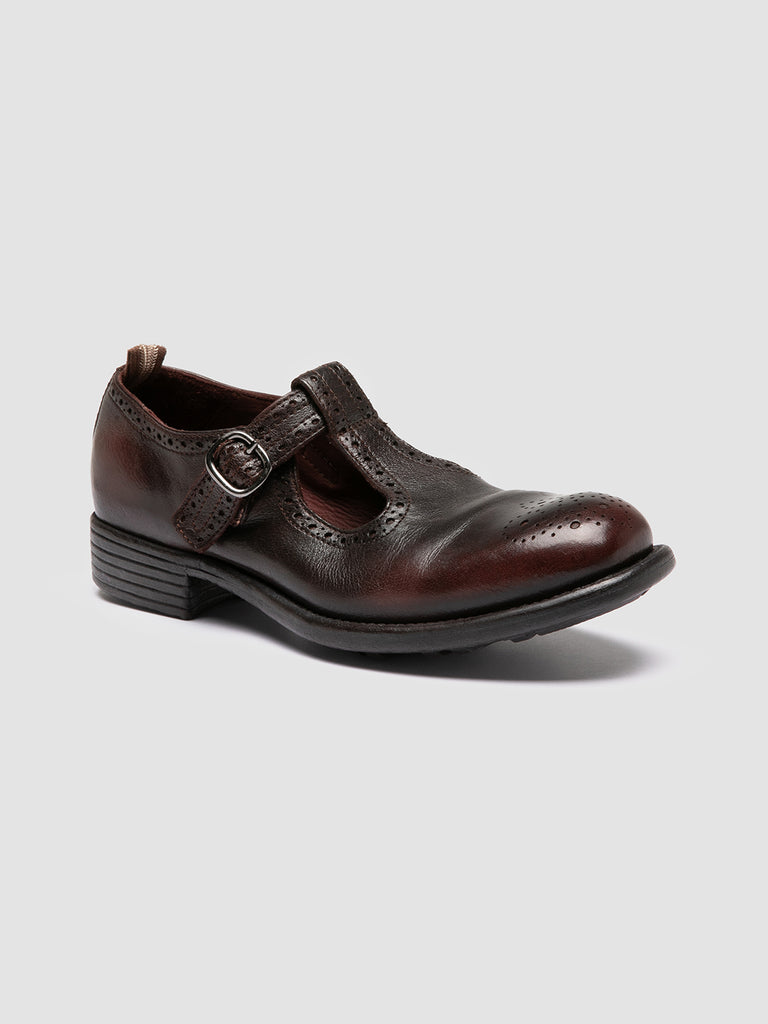 CALIXTE 071 - Sandali T-Bar in Pelle Marrone