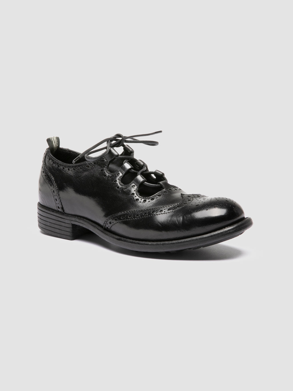 CALIXTE 084 - Black Leather Derby Shoes - image 3,side view