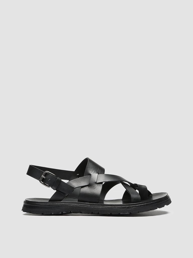 CHIOS 007 - Black Leather Fisherman Sandals