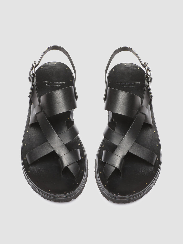 CHIOS 007 - Black Leather Fisherman Sandals