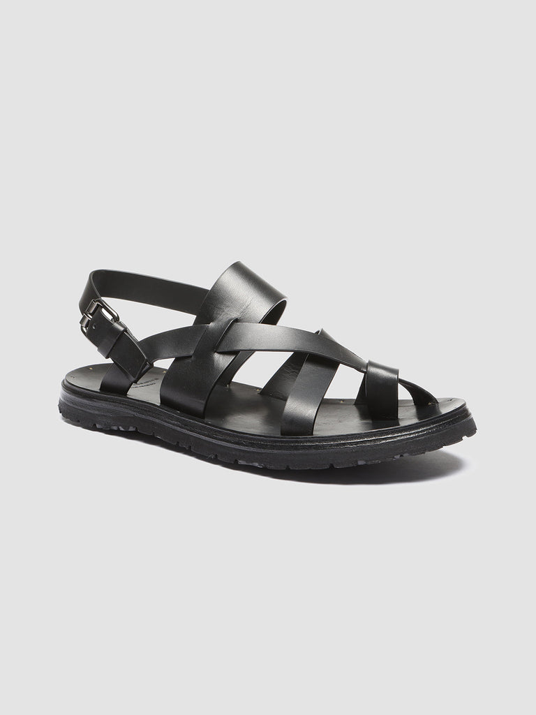 CHIOS 007 - Black Leather Fisherman Sandals