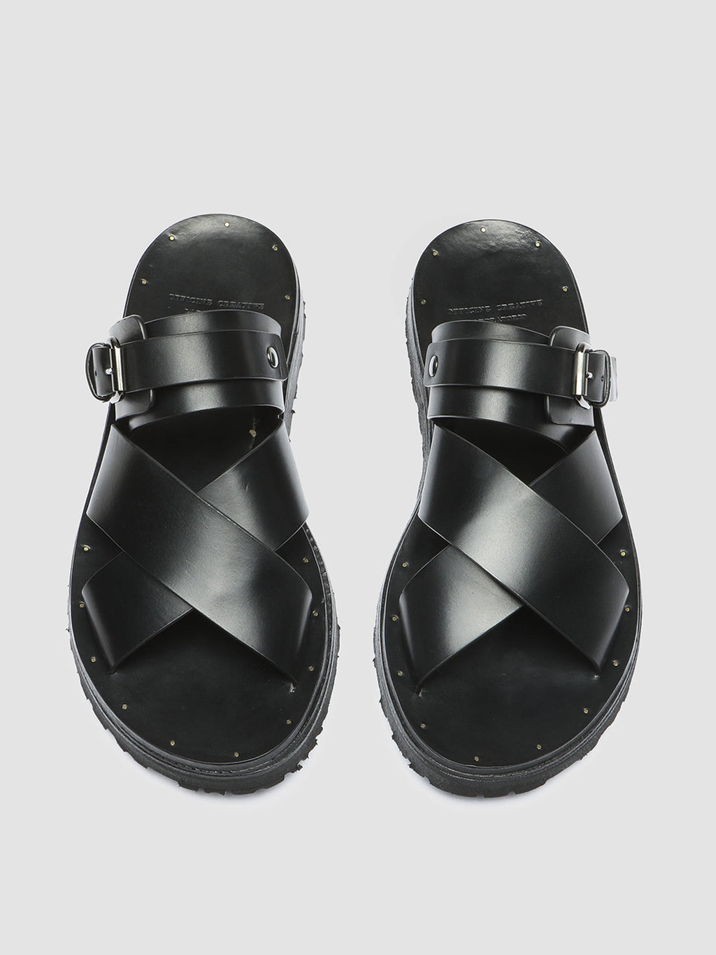 CHIOS 008 - Black Leather Sandals