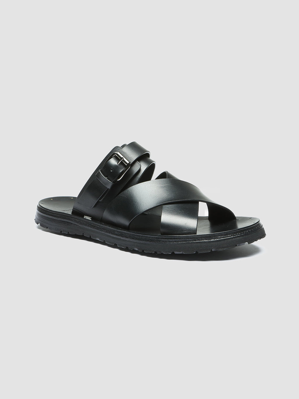 CHIOS 008 - Black Leather Sandals