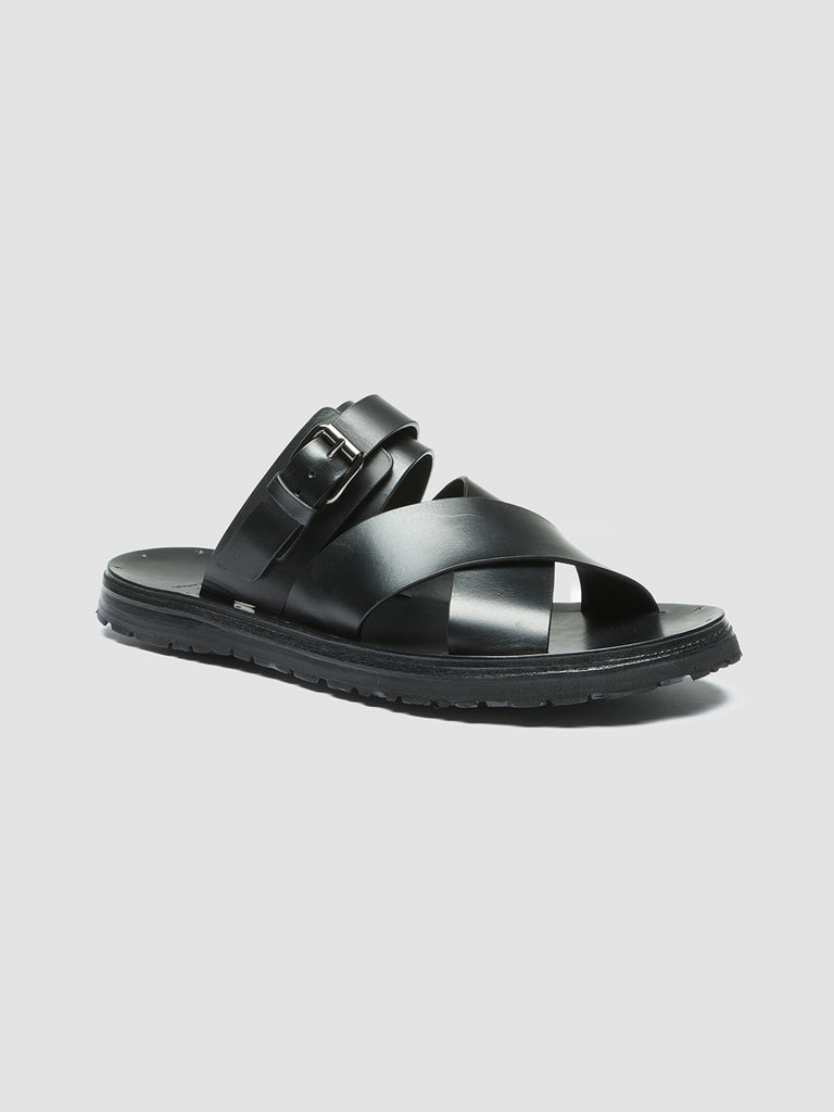 CHIOS 008 - Black Leather Sandals