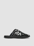 CHIOS 009 - Black Leather Slide Sandals