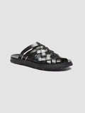 CHIOS 009 - Black Leather Slide Sandals
