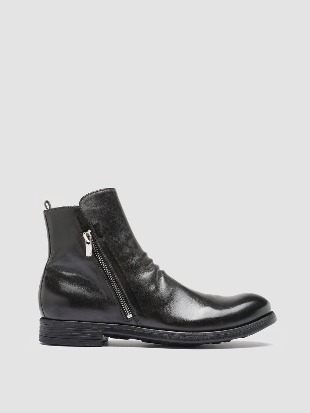 CHRONICLE 042 - Grey Leather Ankle Boots