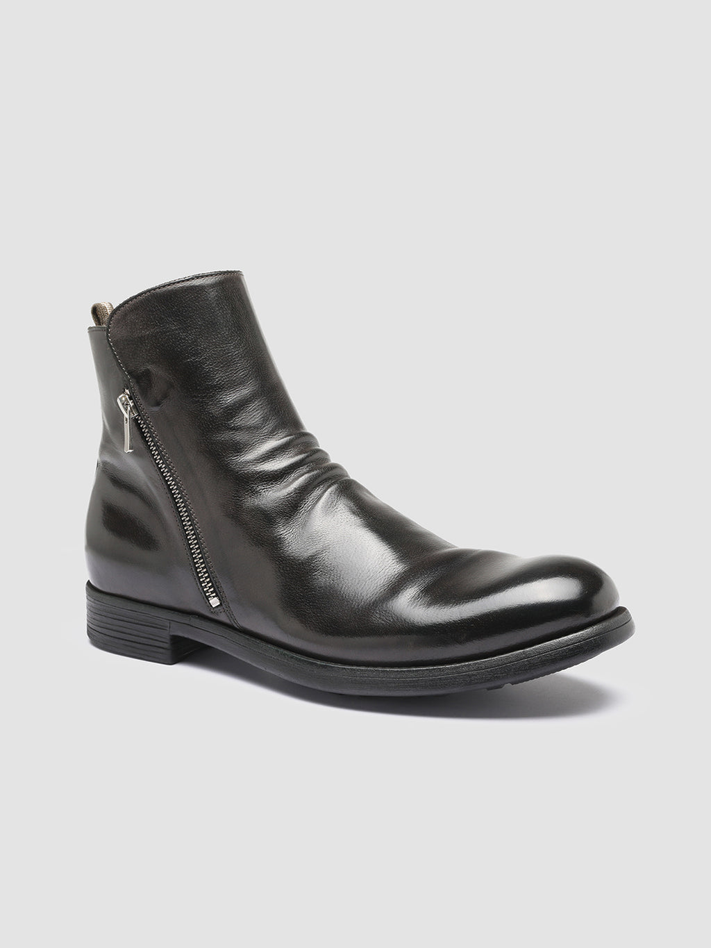 CHRONICLE 042 - Grey Leather Ankle Boots