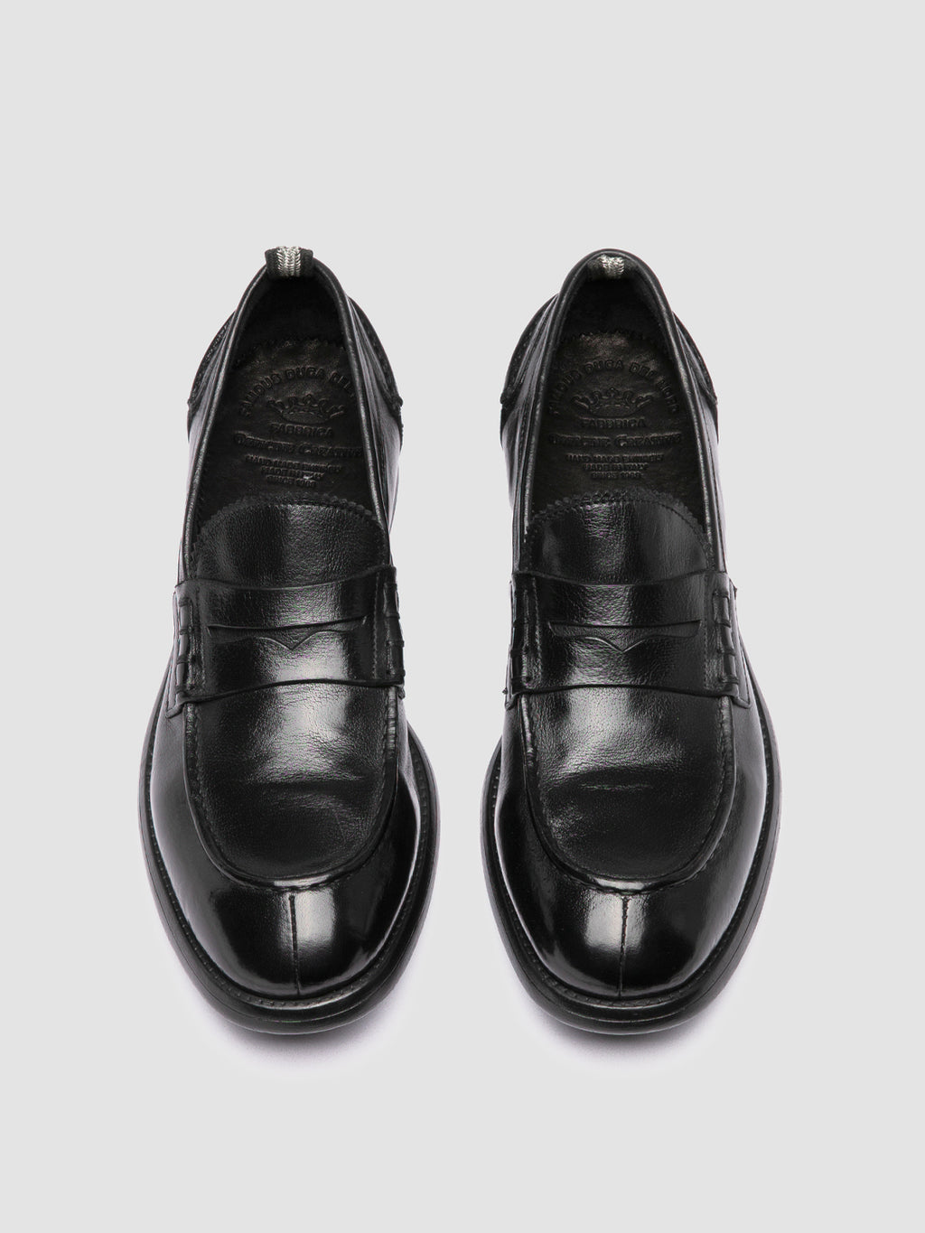 CHRONICLE 056 - Black Leather Penny Loafers Men Officine Creative - 2