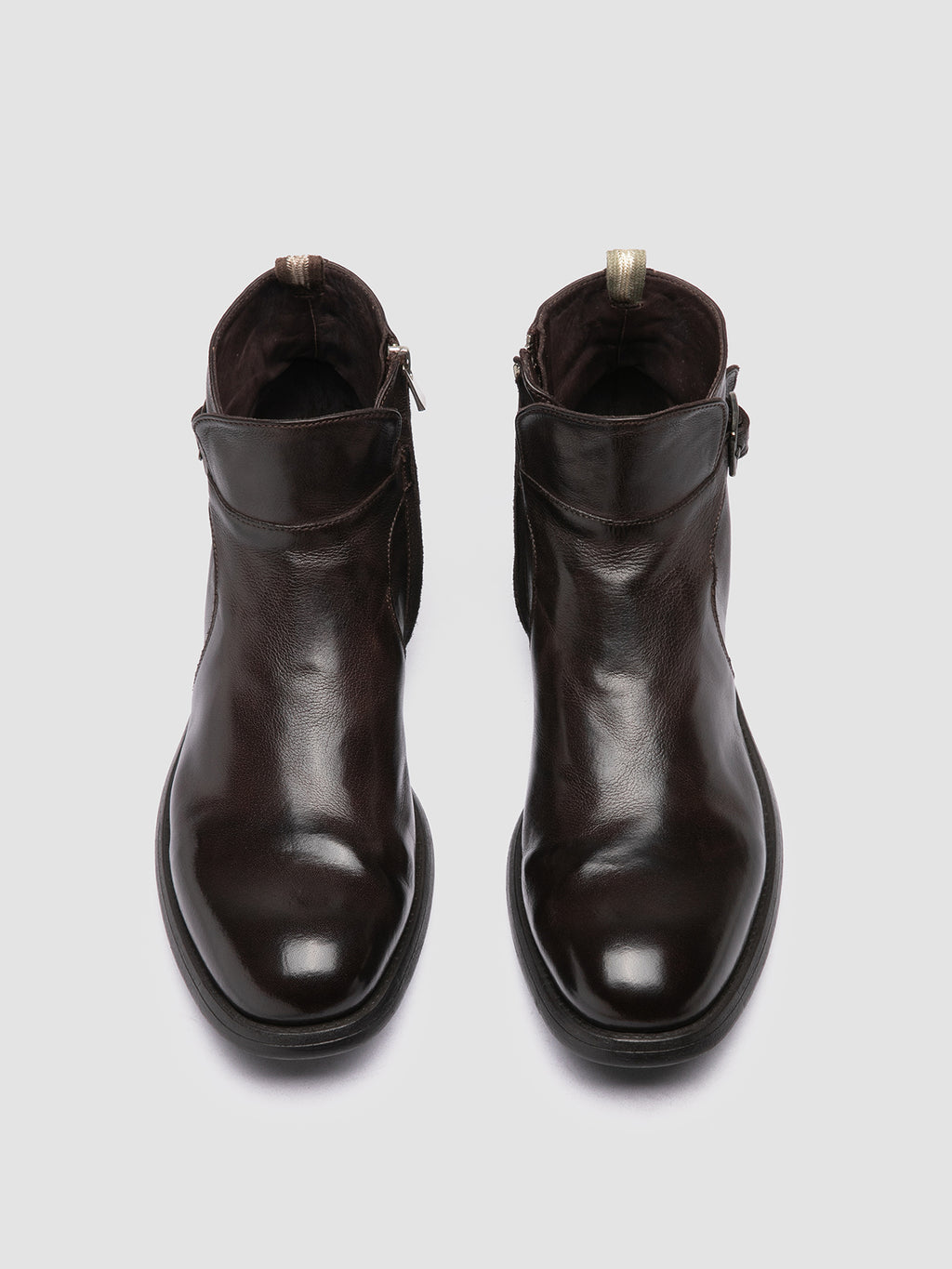CHRONICLE 068 - Brown Leather Zipped Boots Men Officine Creative - 2