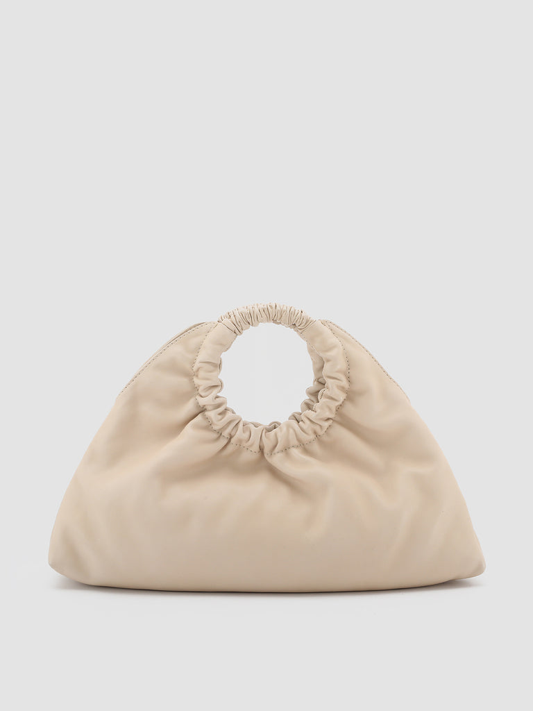 CIRCLE 14 - Clutch Bag in Pelle Avorio