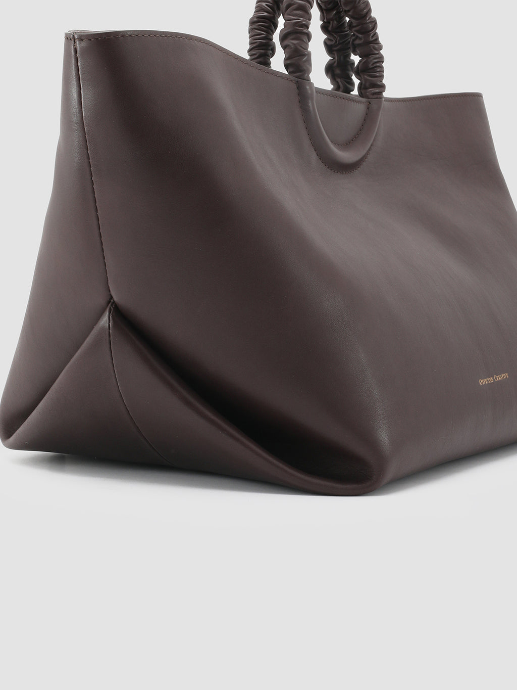 CIRCLE 15 - Borsa con Manico in Pelle Marrone