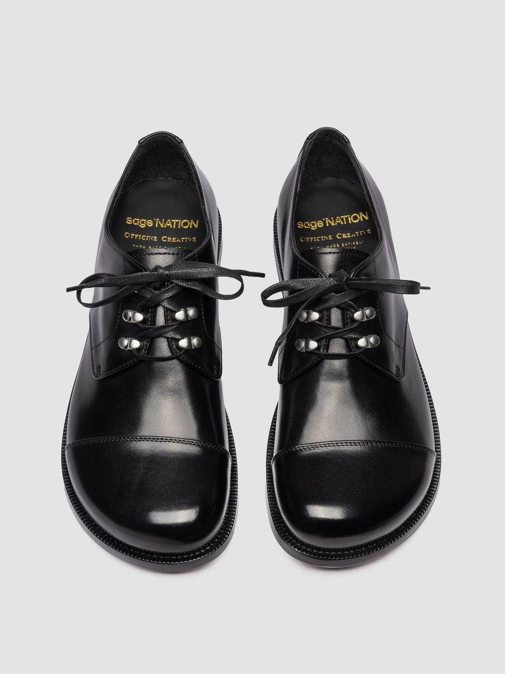 GEMSTONE 001 - Scarpe Derby in Pelle Nera - image 2,side view