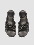 CYBILLE 004 - Black Leather Slide Sandals