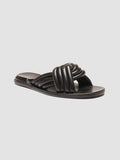 CYBILLE 004 - Black Leather Slide Sandals
