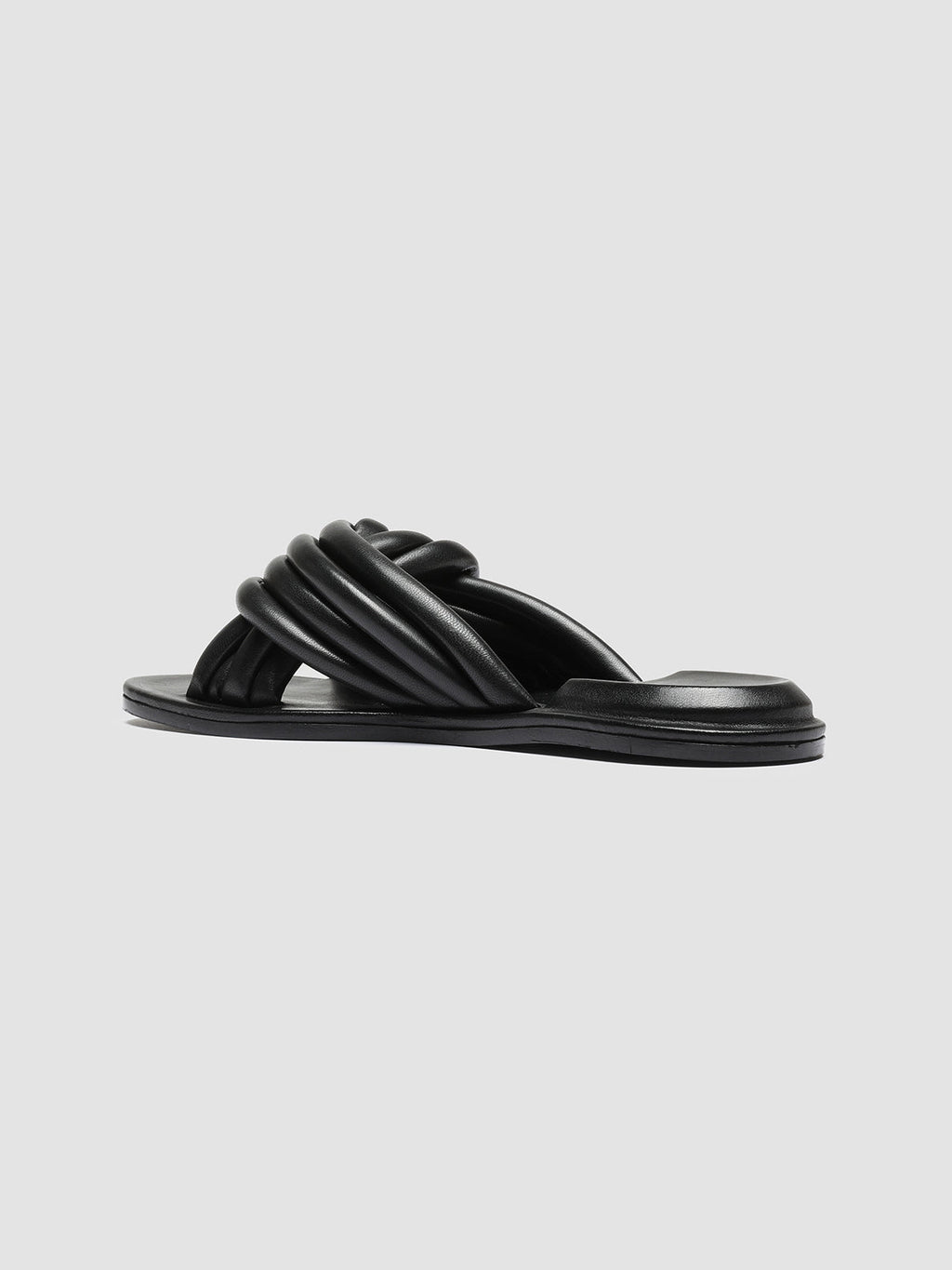 CYBILLE 004 - Black Leather Slide Sandals