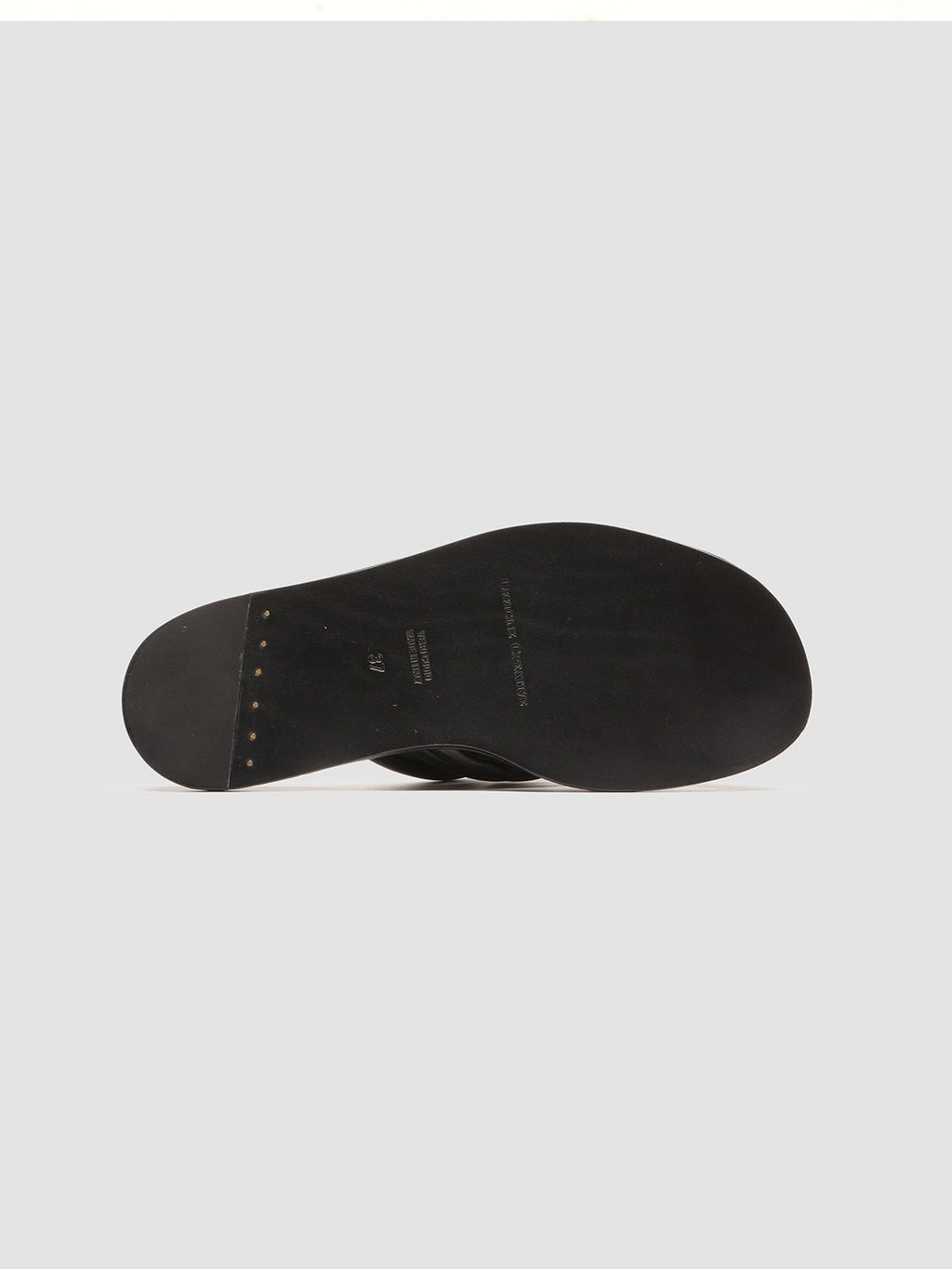 CYBILLE 004 - Black Leather Slide Sandals