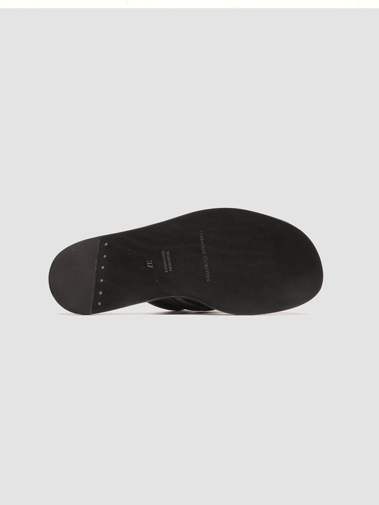 CYBILLE 004 - Black Leather Slide Sandals