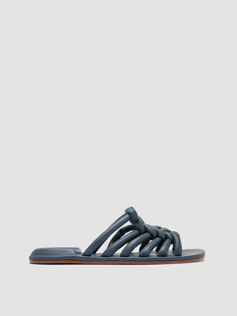 CYBILLE 016 - Blue Leather Slide Sandals