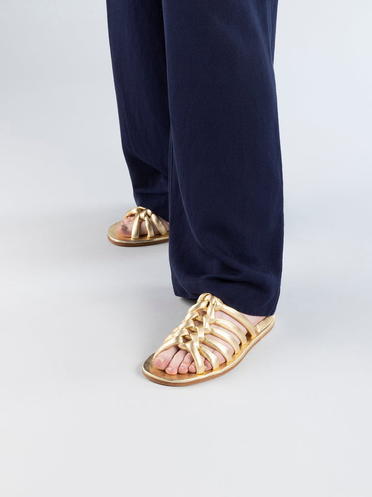 CYBILLE 016 - Gold Leather Slide Sandals Women Officine Creative - 6