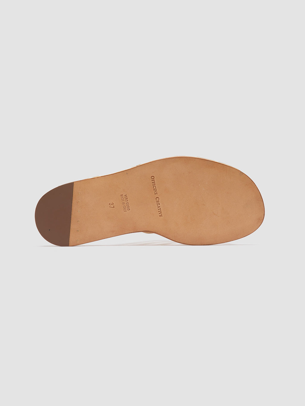 CYBILLE 016 - Gold Leather Slide Sandals