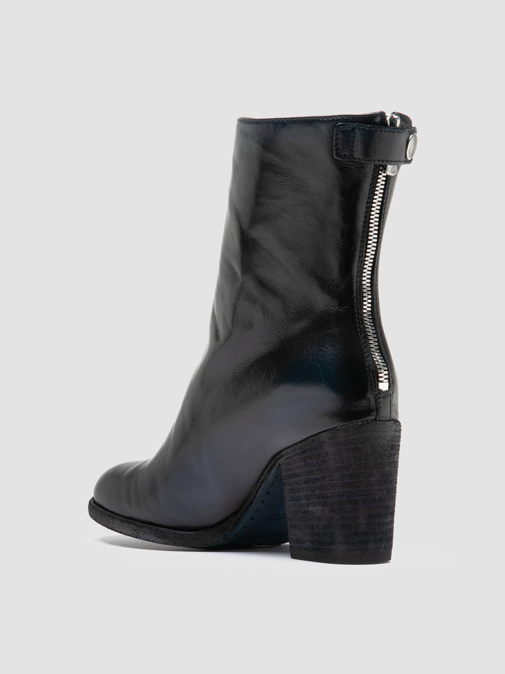 DELICE 002 - Black Leather Zip Boots