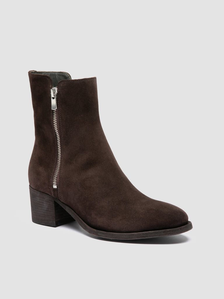 DENNER 103 - Stivaletti in Pelle Scamosciata Marrone