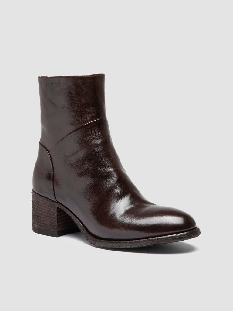 DENNER 107 - Burgundy Leather Zip Boots