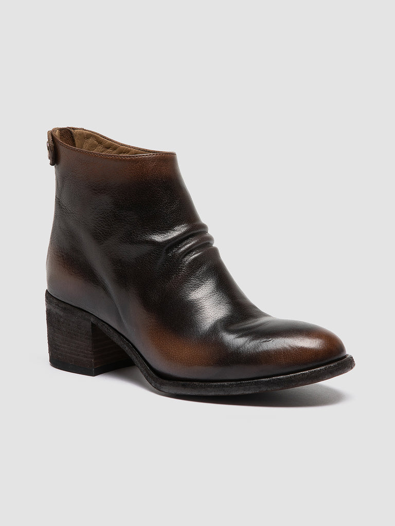 DENNER 113 - Brown Leather Zip Boots women Officine Creative - 3