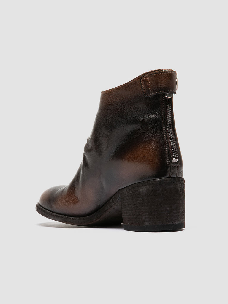 DENNER 113 - Brown Leather Zip Boots women Officine Creative - 4
