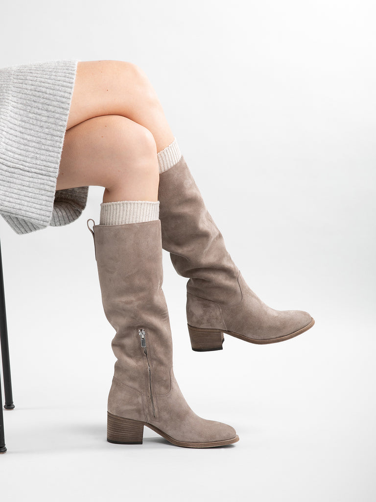 DENNER 116 - Grey Suede Zip Boots Women Officine Creative - 1