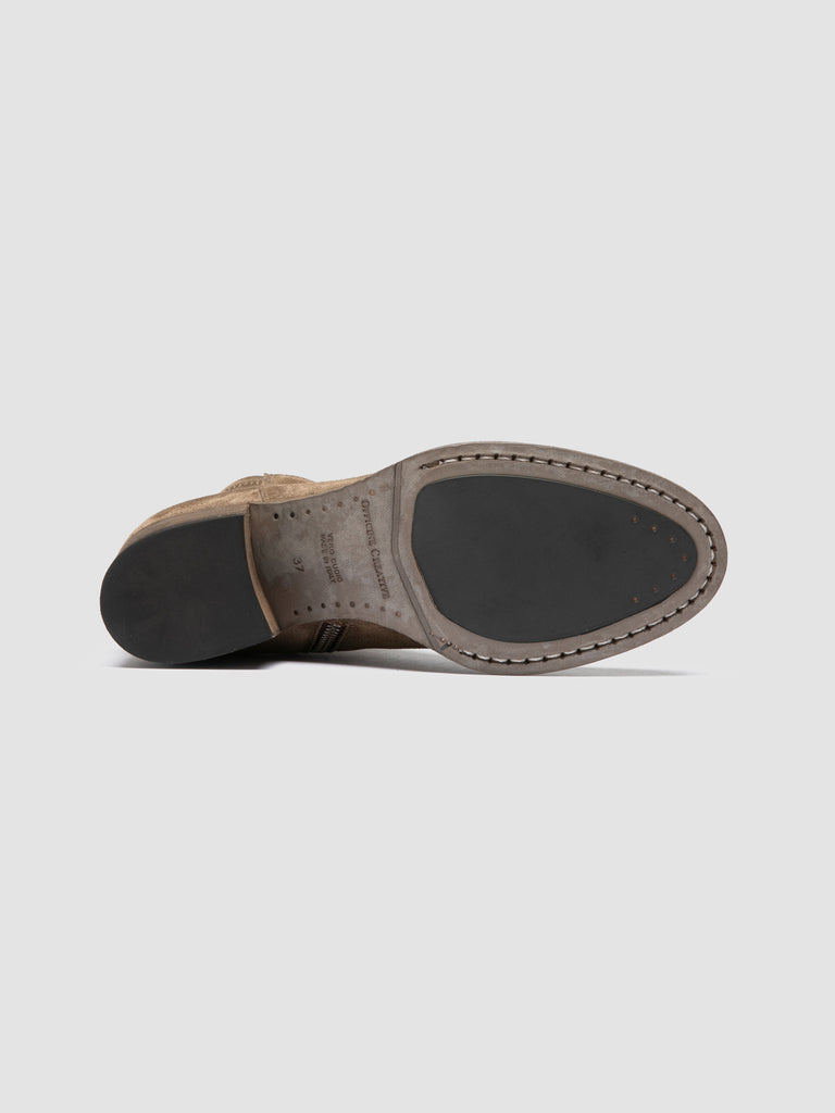 DENNER 127 - Stivali con Zip in Pelle Scamosciata Tortora
