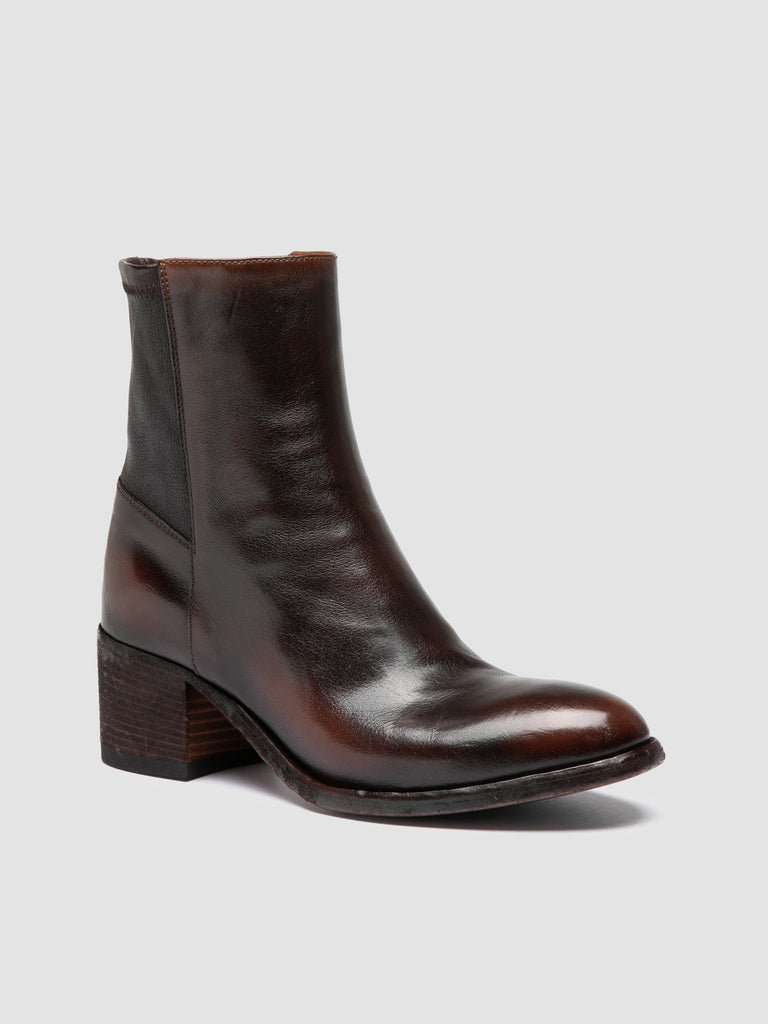 DENNER 127 - Stivali con Zip in Pelle Marrone