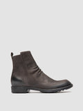 DIARY 008 - Grey Leather Zipped Boots - thumb image 1,side view